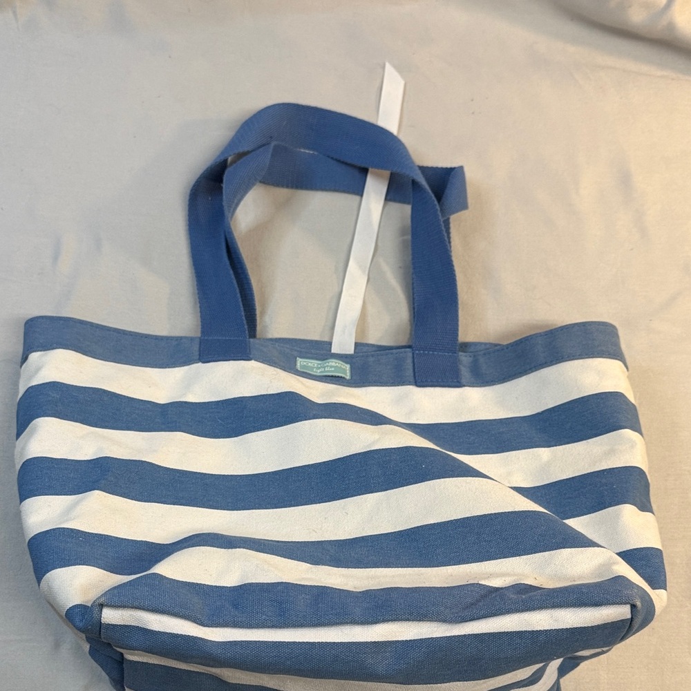 ⭐️ Dolce & Gabbana - NWOT - Blue and White Striped Beach/Tote Bag